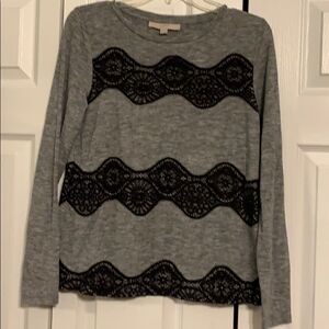 Loft grey knit top- size XS
